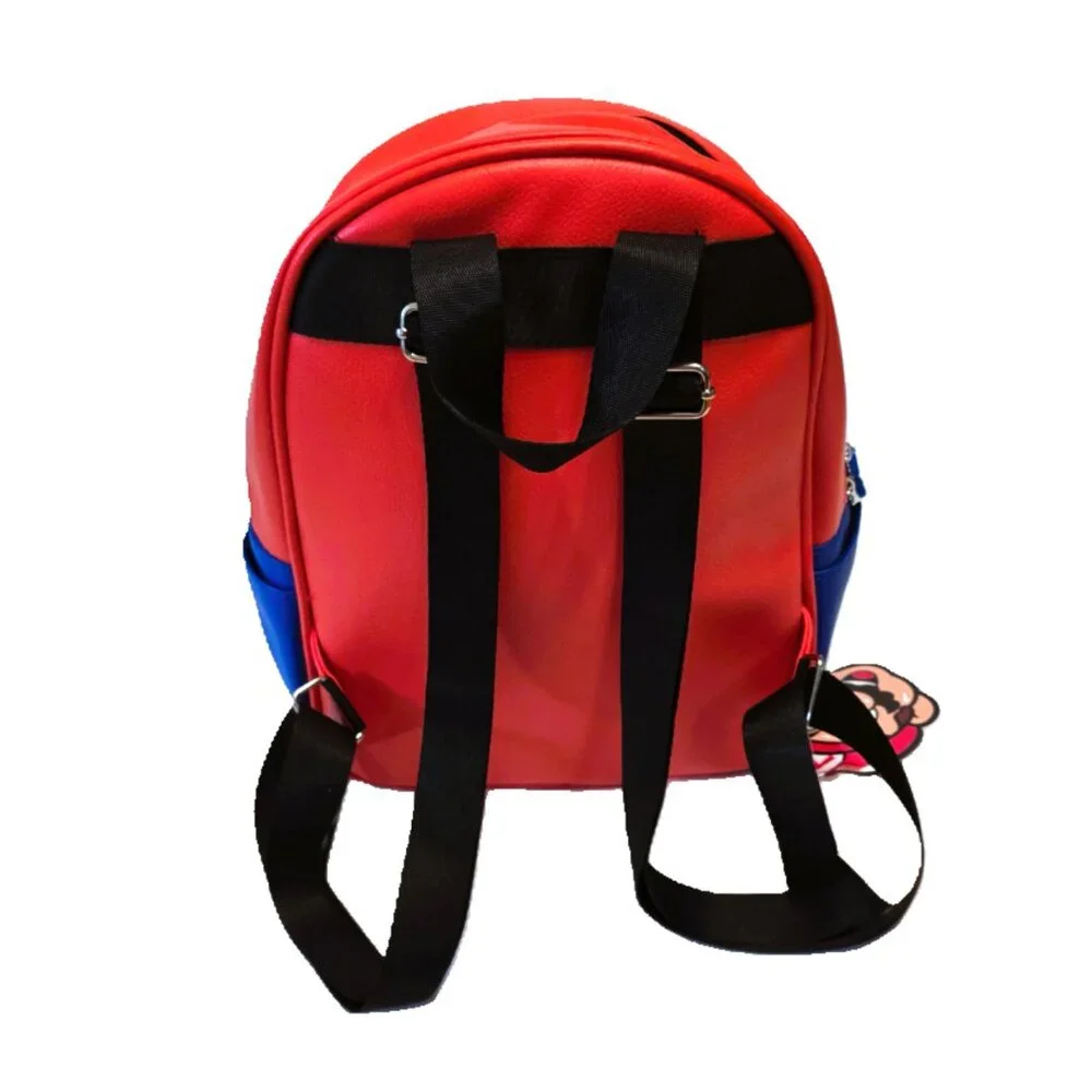 New Official Nintendo Super Mario Bros Mini Backpack ~ Red Blue Faux Leather - Picture 6 of 9